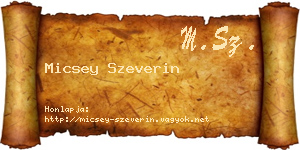 Micsey Szeverin névjegykártya
